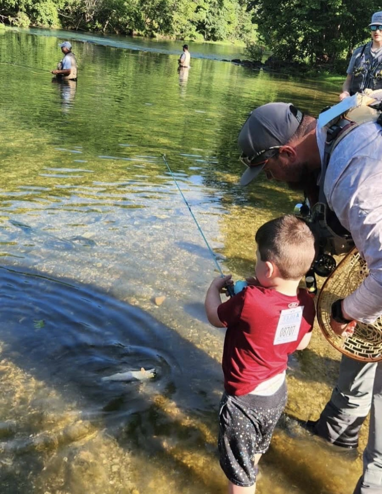 Young child fishing