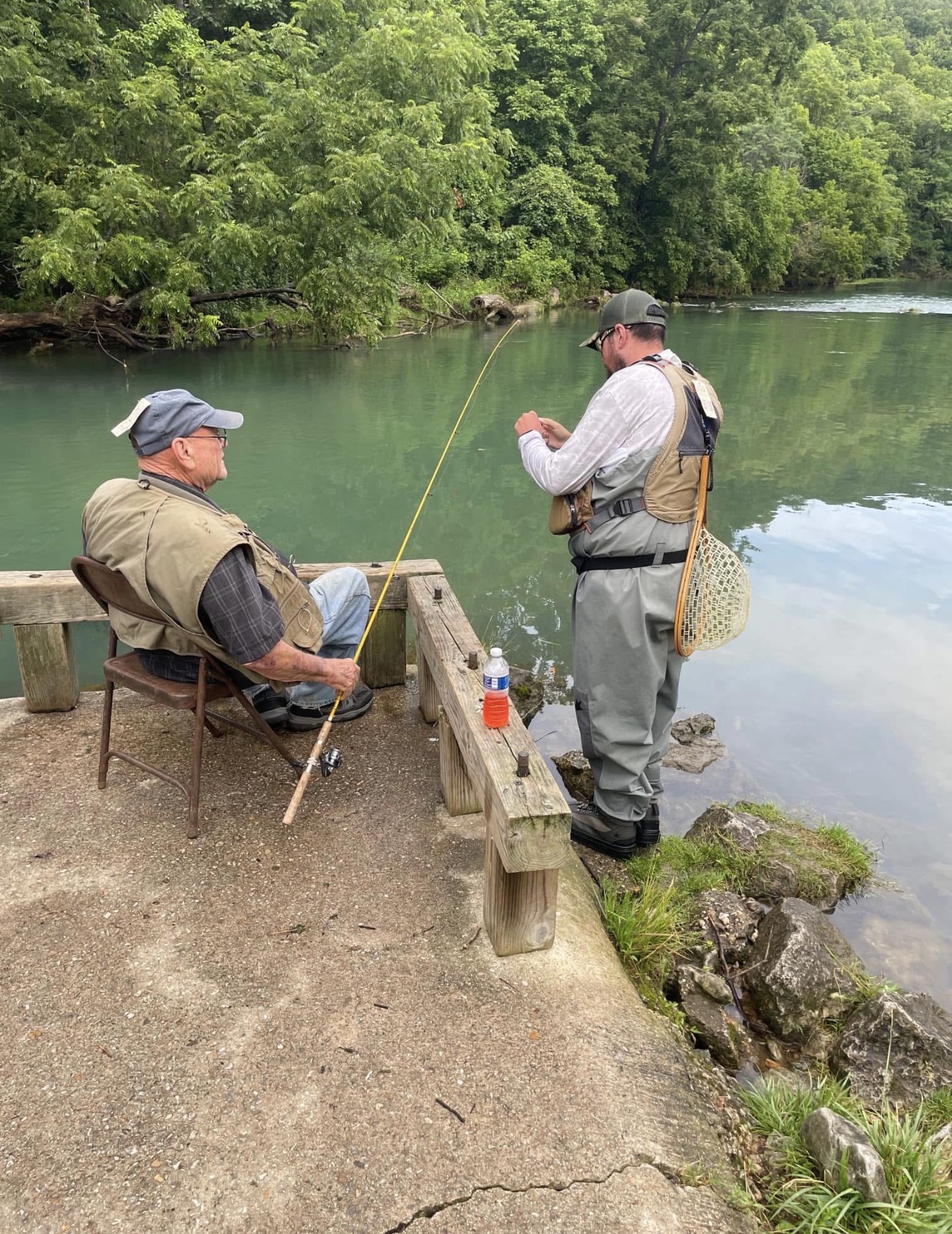Older angler fishing